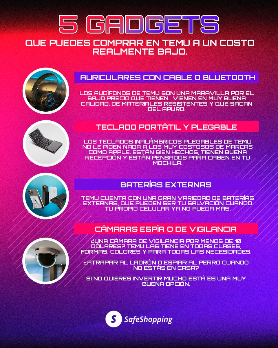 ¿Te hacen falta auriculares? 🤔🎧

<a href="/Temu_Mexico/">temu_mexico</a>  te ofrece estos 5 increíbles gadgets como audífonos, teclados, power banks y cámaras espía que están atrapando a miles con sus precios bajos.