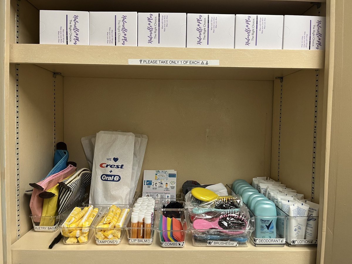 NurseSam_WSMS's tweet photo. Got our Hygiene Corner all set up today for our students! 🪥🧴🪮 @Slider_Middle https://t.co/hEs3ObBoV3