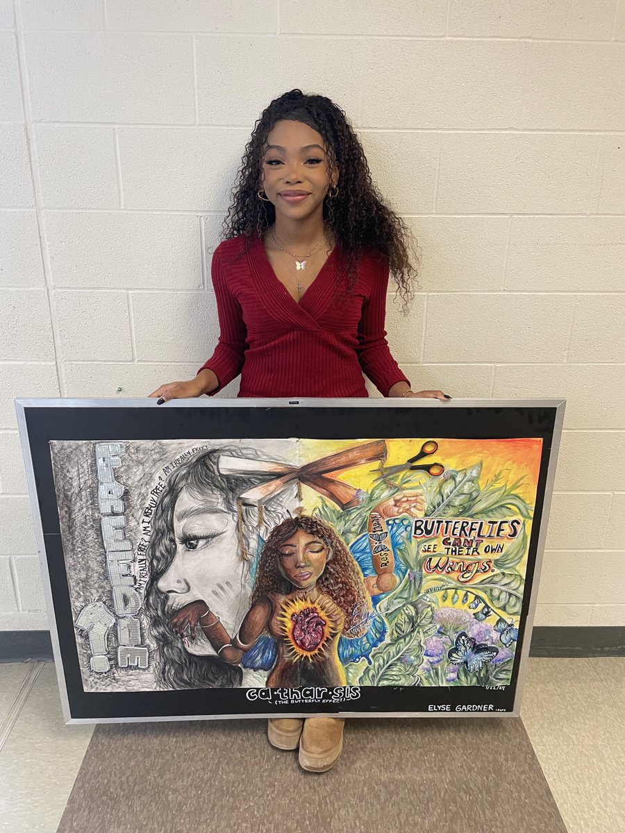 Grade 10 Elyse Gardner and her final summative. An incredible piece!