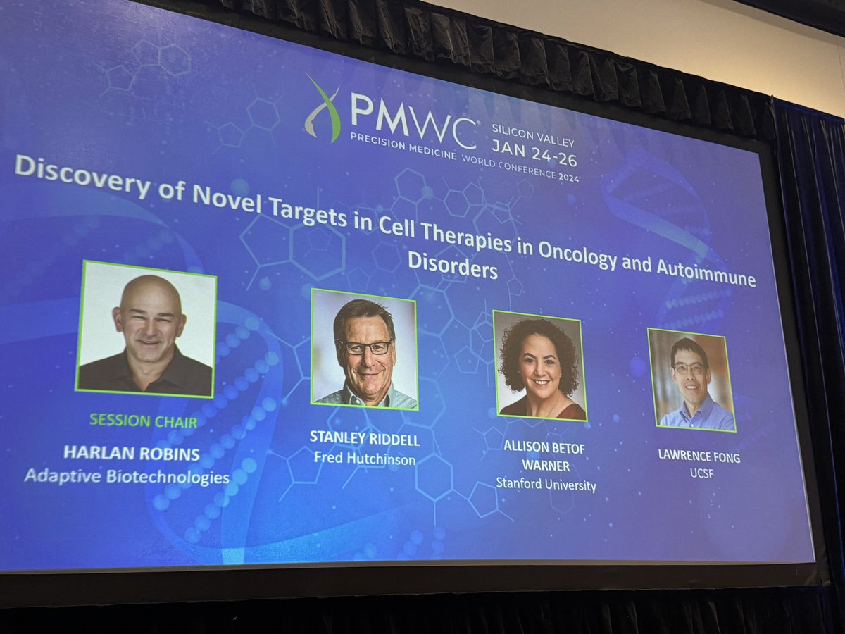 What a delight to share the podium this morning with Dr Stan Riddell from @fredhutch and Dr Larry Fong from @UCSF at @PMWCintl #PMWC24 today!! I think I learned more than I taught in our 1 hour discussion about novel cell therapy targets!