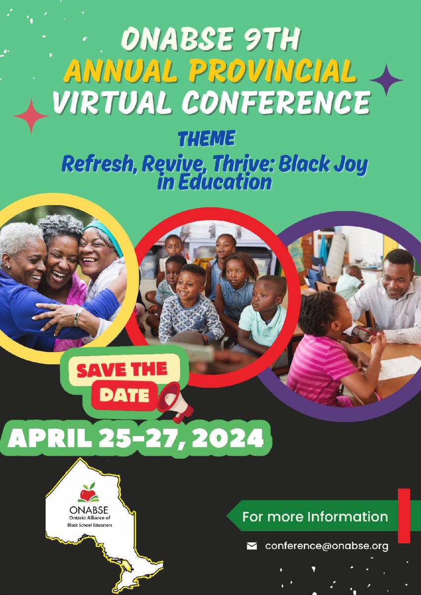 Save the date and stay tuned to the ONABSE website for more details on: Calls for proposals Exhibitor booths Sponsorship opportunities and much more!