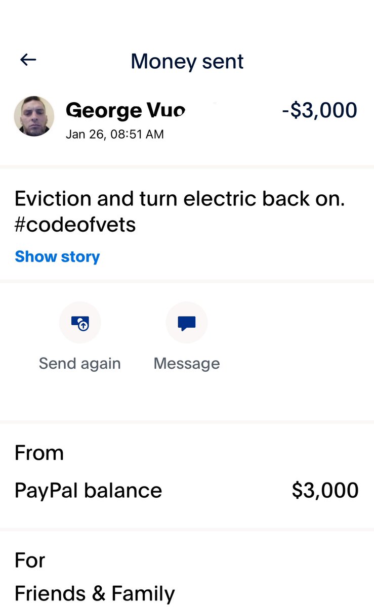 MISSION ACCOMPLISHED
sent extra $500. Their electric was turned off.

One veteran at a time. #codeofvets