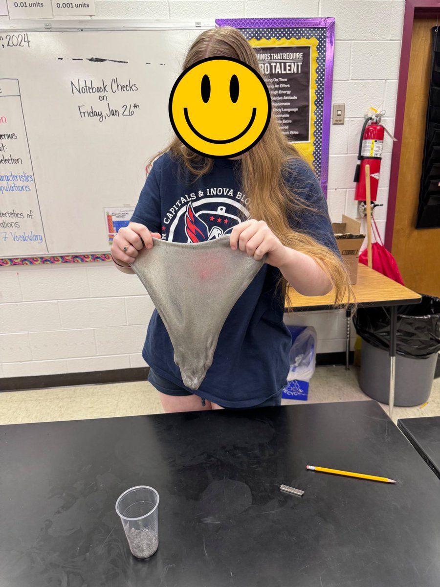 ScienceNutt's tweet photo. Today in Physical Science, we made magnetic slime!!! #magnetic #magneticslime #middleschoolscience #mmswolves #eighthgrade #physicalscience #scienceisfun 
@FCPS1Science @MMS_WOLVES https://t.co/FkXDtOdjGD