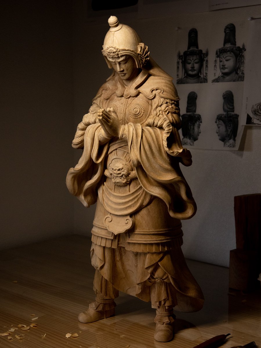 最終形態です🔥 #韋駄天 #仏像 #彫刻