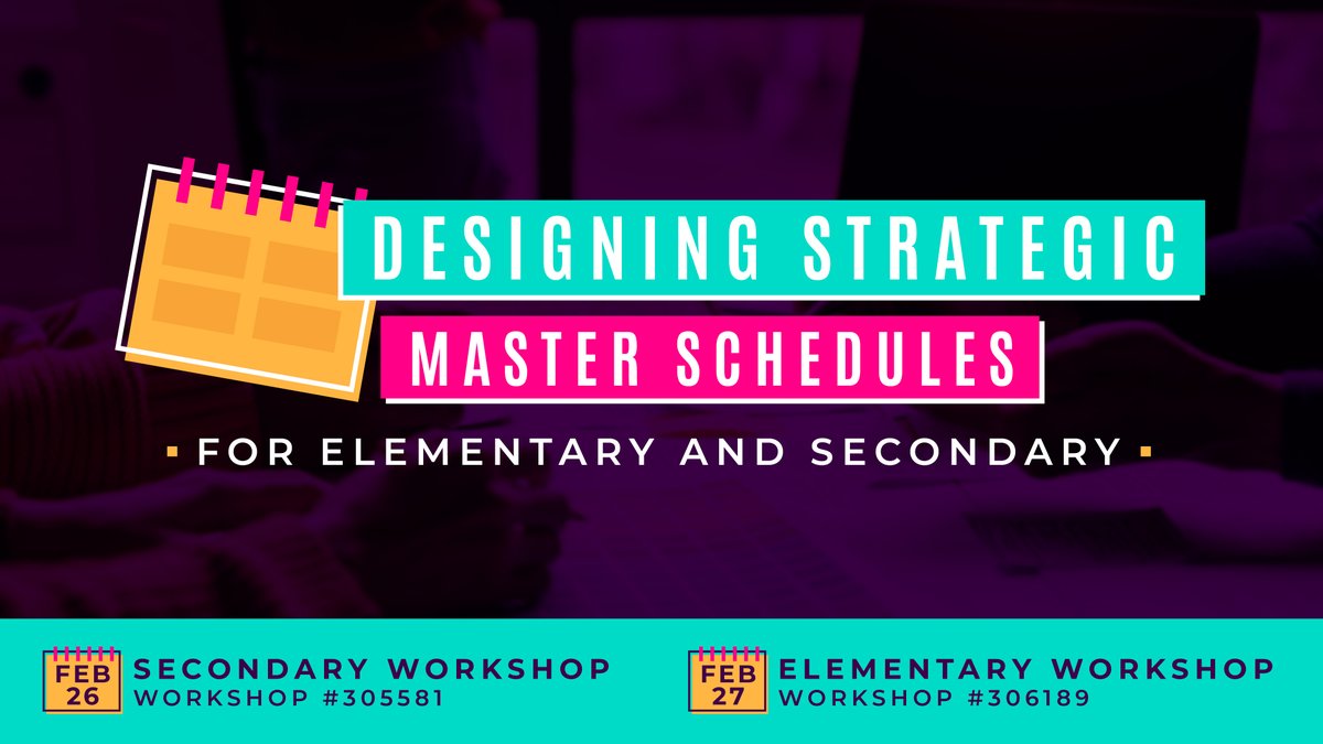 Region7ESC's tweet image. 🌟 Register TODAY! bit.ly/3OF0bQH 
 #EducationTransformation #StrategicScheduling #AcceleratedLearning #MasterScheduling #Region7ESC