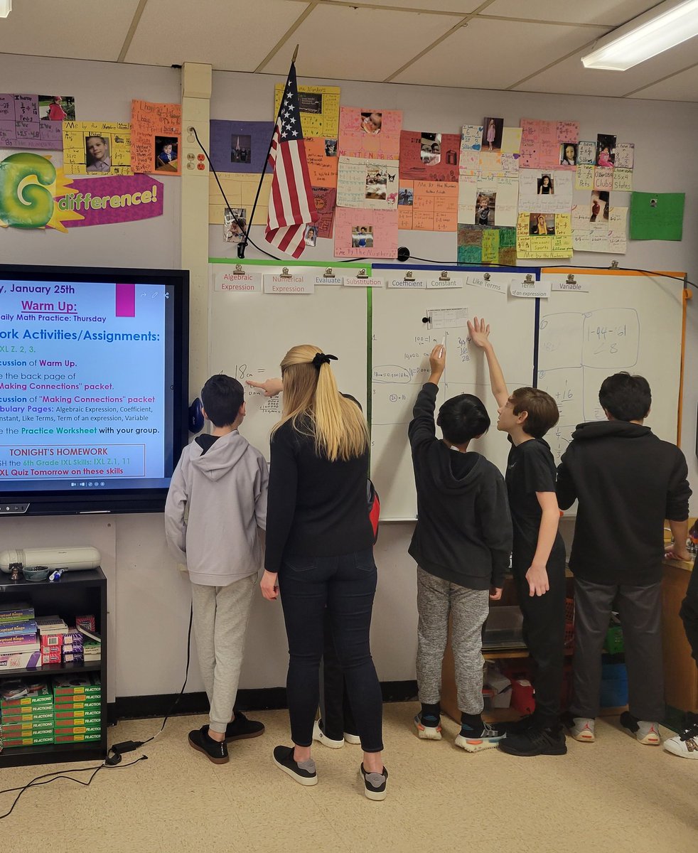 Lots of group work &amp; discussion in math class this week thanks to some special visits from our Math Coach <a href="/swidermath/">Stacey Swider</a>. #LetsGiveThemSomethingToTalkAbout  #TeamWork #MathIsFun #SalkStrong