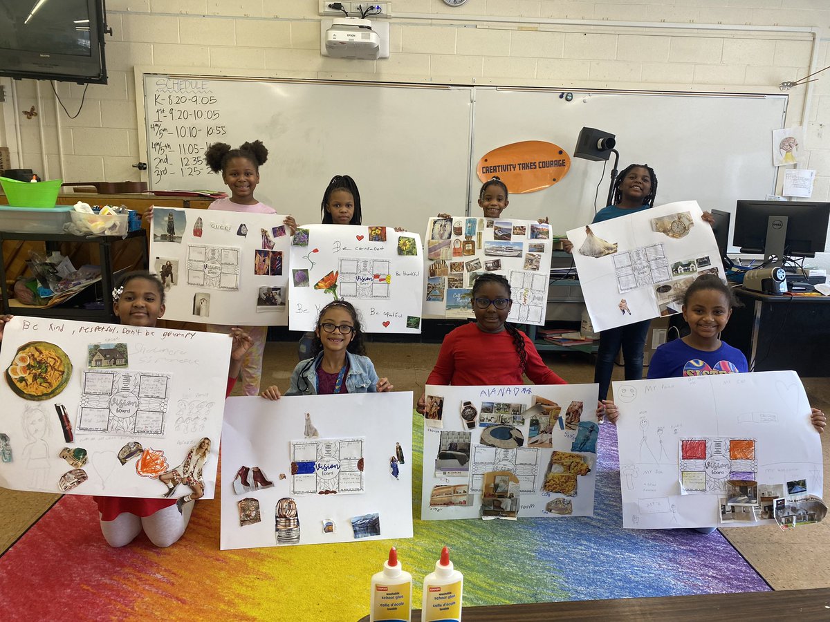 Mrs. Thomas’s Girl Talk group worked on their vision boards yesterday! It has been a pleasure working with these amazing 2nd & 3rd grade queens!