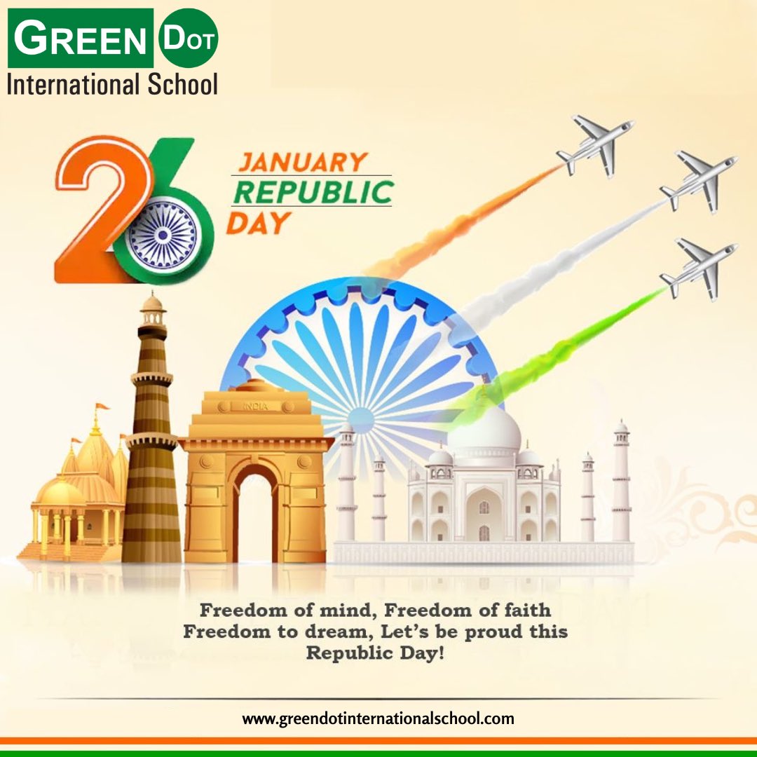 Celebrating the spirit of unity, diversity, and freedom on this #RepublicDay! 

Happy 75th Republic Day🇮🇳

#India #RepublicDay2024 #internationalschool #greendotinternationalschool #ICSESchool #BestICSESchool #75threpublicdayindia