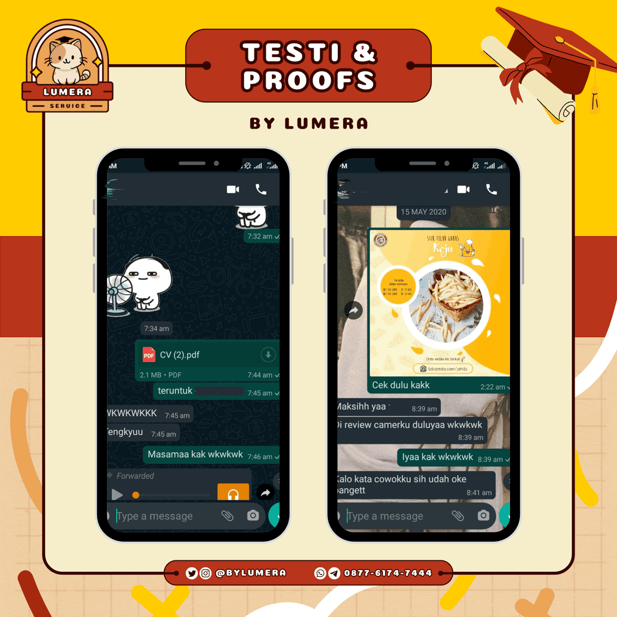 bylumera's tweet photo. #testibylumera
1. CV kreatif ✓
2. Cover produk tokopedia ✓

#zonauang #zonajajan #zonaba #zonaBU #jasatugas #jasadesain #jokitugas #jokitugasdesain #jokidesain #jokitugasmurah #jokitugaskuliah https://t.co/ItPd7d5huc
