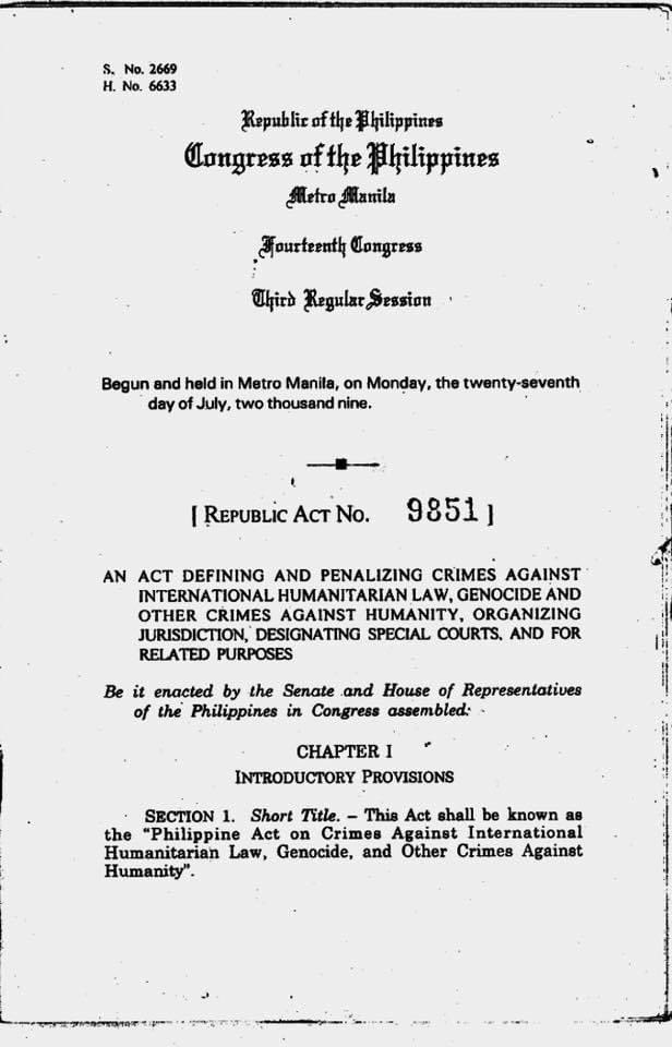 RCarranza_'s tweet photo. If Marcos really wants to hold Duterte accountable, he need not go far. His own government can prosecute Duterte et al under R.A. 9851, a PH law that punishes murder and torture as crimes against humanity. Under the law, a current president can’t be prosecuted. But a former one? https://t.co/vOCjaBBNxw