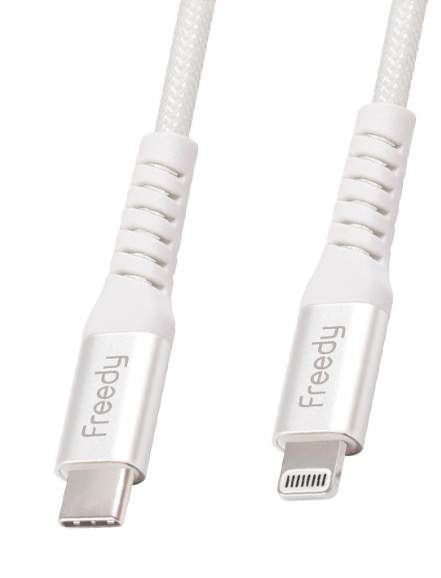freedy_jp's tweet image. この長さがちょうどよいです　Freedy Type-C to Lightningケーブル 30cm ホワイト #ケーブル #EA1407BK #ショートケーブル #30センチ #Freedy freedy.jp/ea1408/