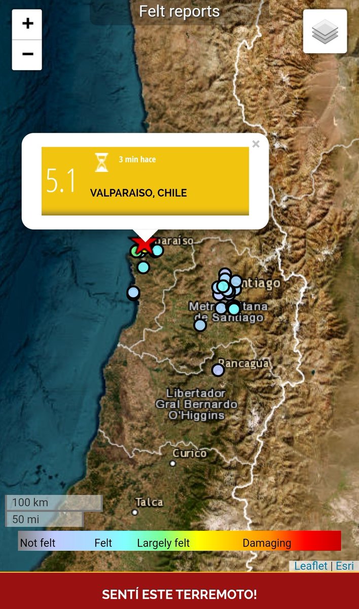 TuiteroSismico's tweet photo. Sismo 5.1 en Valparaíso Chile 🇨🇱
#earthquake #Temblor #sismo https://t.co/1TbA8G6faM