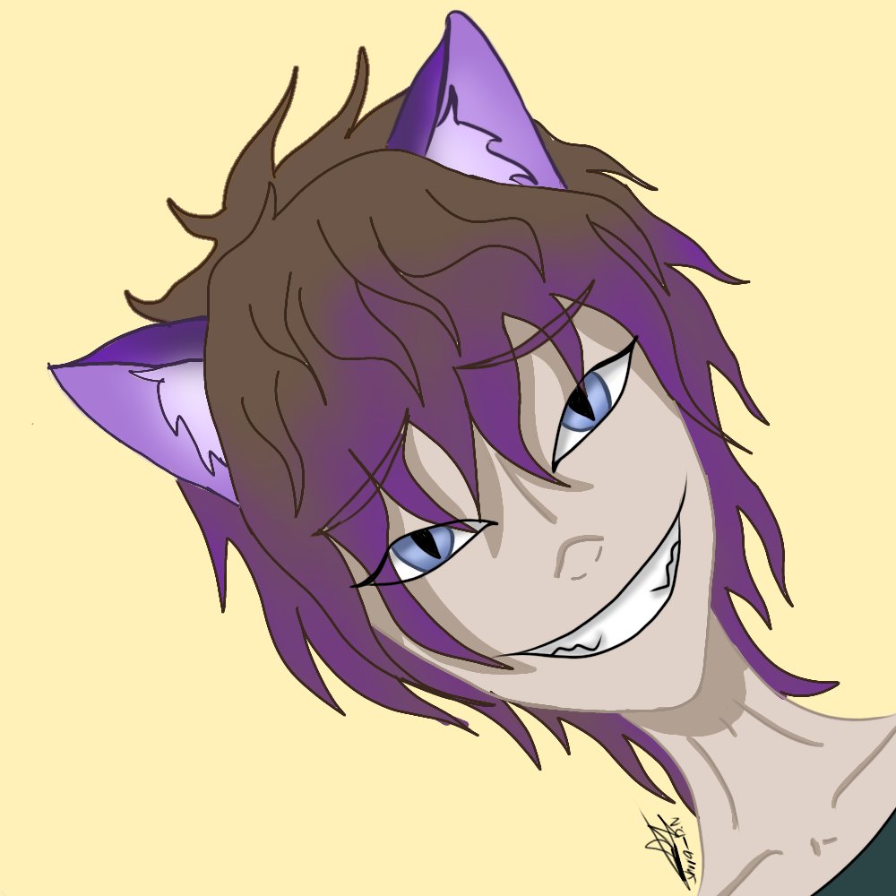 SPopeya's tweet photo. @MaxiJoshua1 oh vaya, el timido monstruo gato joshua fue al salón de belleza de monstruos!!! ^^/ oh pobre gatito, le cortaron sus orejas, le quitaron sus colmillos y pintaron sus cabellos morados...........pero lo bueno es que ya es perfecto :) https://t.co/6C5tQWGc1T