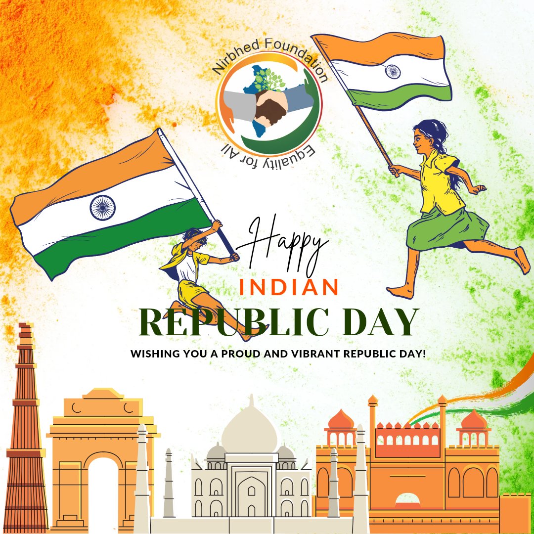 समस्त देशवासियो को गणतंत्र दिवस की हार्दिक बधाई एवं शुभकामनाएंl
आज के दिन भारत ना सिर्फ एक गणराज्य बना, बल्कि हमारे लोकतंत्र ने दुनियाभर में एक विशेष पहचान कायम की थी। 
#republicday2024 #nirbhedfoundation #nirbhedshikshalaya #republicdayindia #education #love #peace #freedom