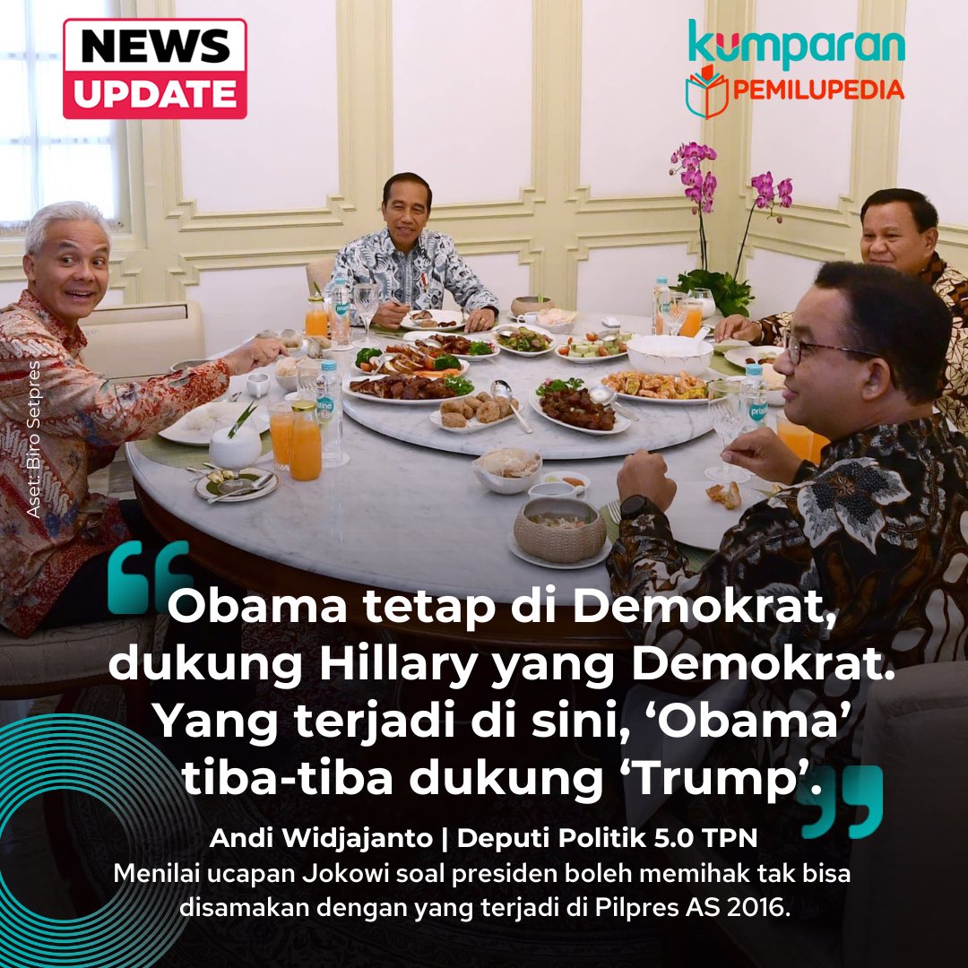Deputi Politik 5.0 TPN Ganjar-Mahfud, Andi Widjajanto, menilai pernyataan Presiden Jokowi soal presiden boleh memihak dan berkampanye tidak bisa disamakan dengan peristiwa yang terjadi di Pilpres Amerika Serikat 2016. #pemilupedia #newsupdate #update #news #quote #kumparan