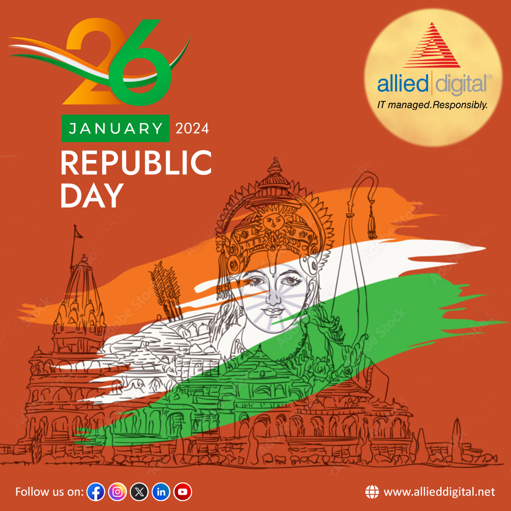 Allied Digital wishes all a very Happy Republic Day! #India
#happyrepublicday #allieddigital #viksitbharat