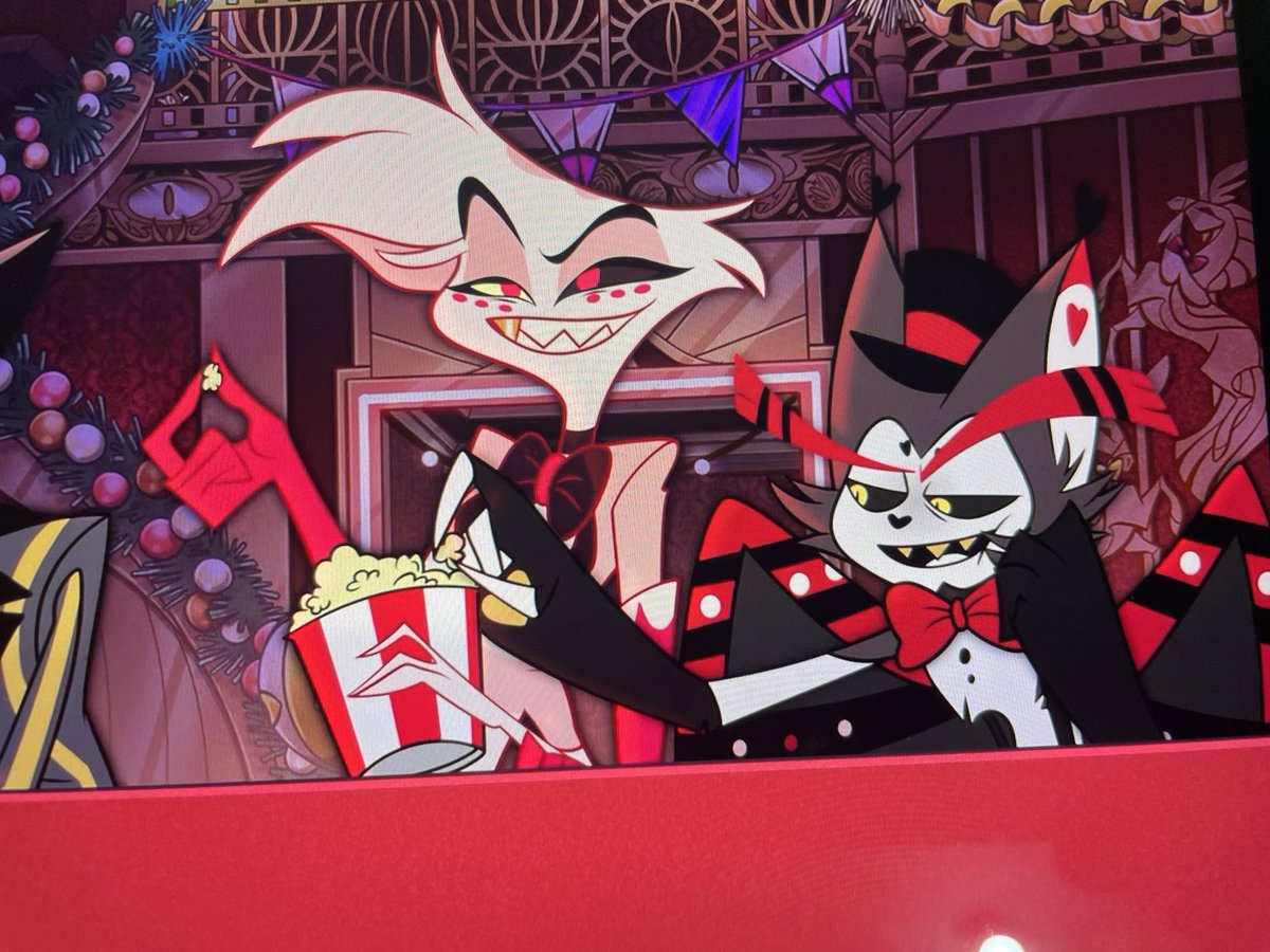 SCAVENGING FOR #huskerdust SCRAPS. Husk just swiping some of angel’s popcorn no hesitation, couldn’t stop smiling