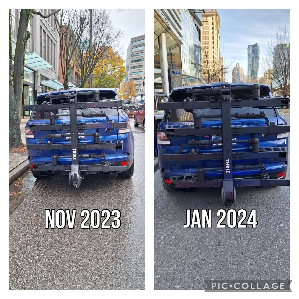 Same driver & same obstructed plate... today, he asked for a few days to take off the rack. Two months apparently wasn't enough time! $230 fine. #DriveSafe #WereOutThere @VancouverPD