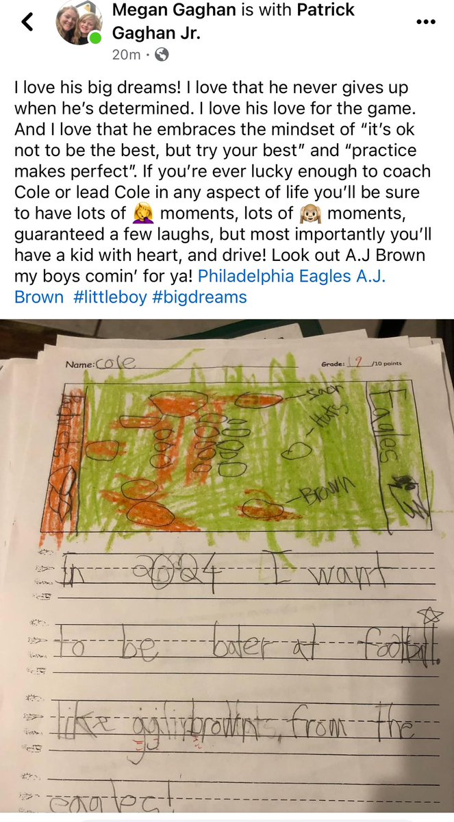 p_gaghan's tweet photo. It’s always a huge plus when your child finds a love for a sport and it’s even better when they find a superstar to learn from. @Eagles can’t wait to see his face when he finds out he’s going to Aja’s camp. https://t.co/1hiSq9LVdg