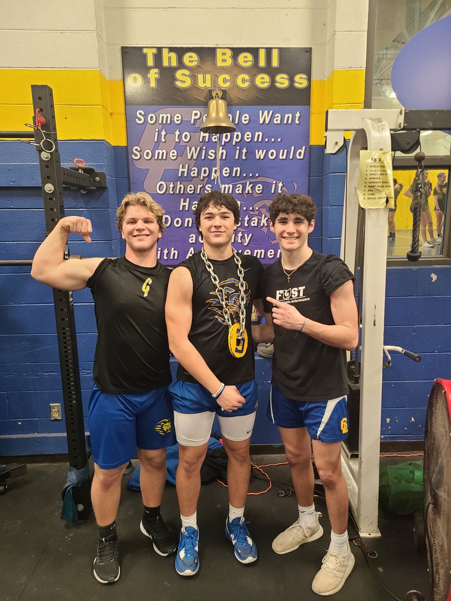 Had three lifters of the week this week.     Iron sharpens iron and these three has been getting after it.  Great job fellas.   Looking for big things from you 3.  #GOLIONS <a href="/gahannafootball/">GahannaFootball</a> <a href="/GLHS_Athletics/">Gahanna Lincoln Athletics</a>