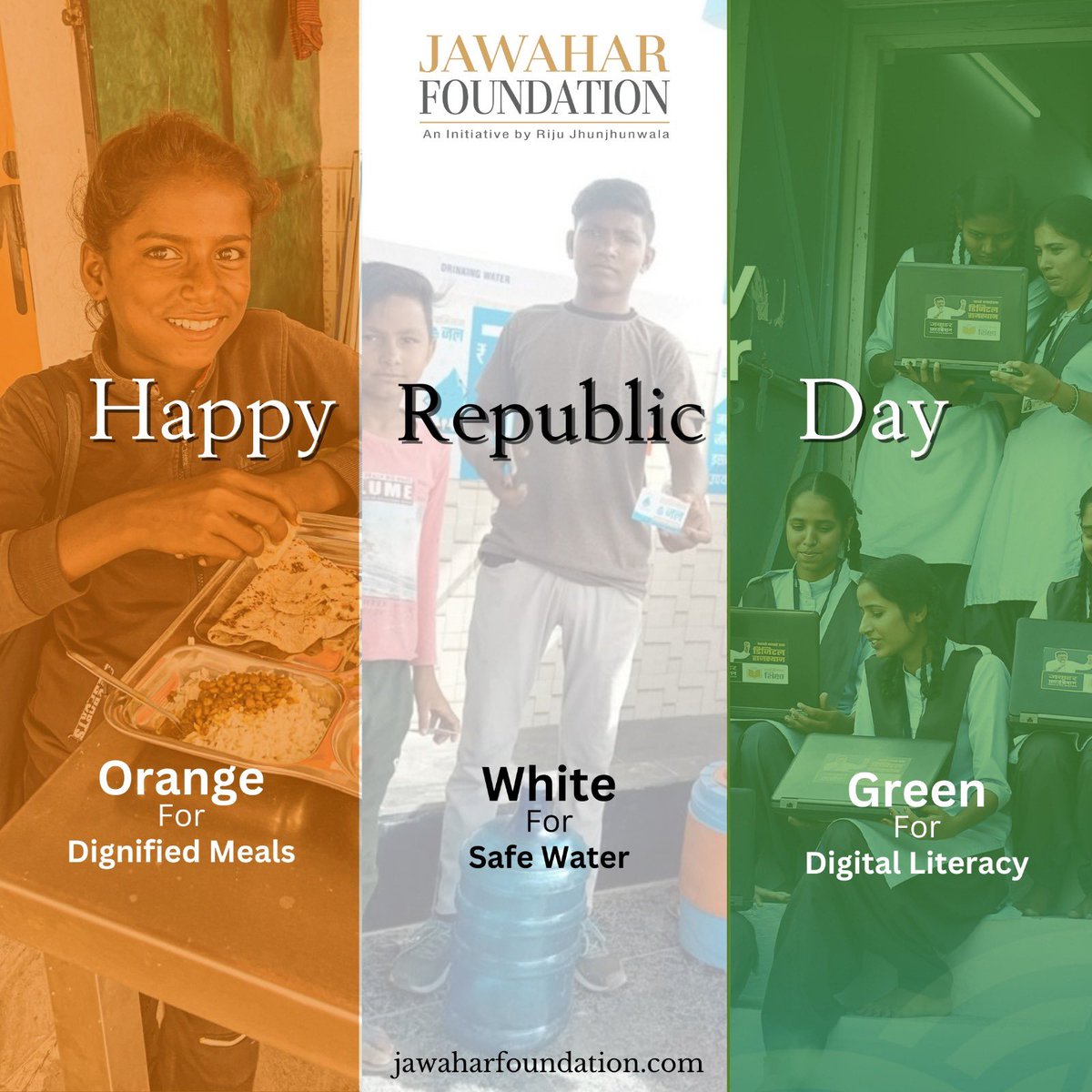 jwr_foundation's tweet photo. We dream of a #Rajasthan where no one sleeps hungry, each student has basic digital knowledge, and water-borne diseases drop to zero!

Happy Republic Day!
Will you join us?

#happyrepublicday https://t.co/QBxbTo5Qm4