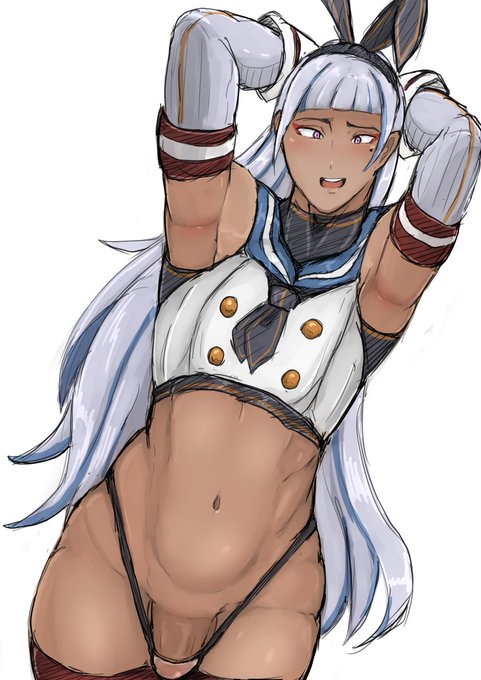 褐色とワキ毛差分 