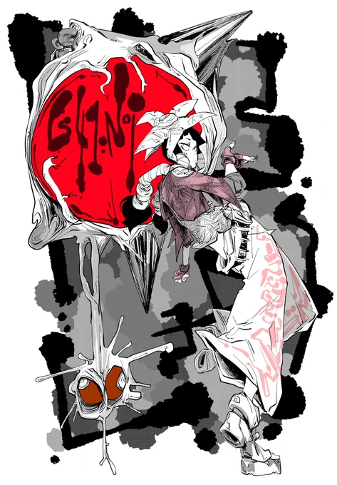 お絵描き。何かと上手くいかない日が続く気合が足りん気合が。仕事行くどー 