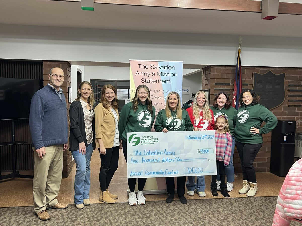 TSADecatur's tweet photo. Thank you to DECU for their donation this week.  Thank you for supporting programs that positively impact our community.  Together, we can do the most good. https://t.co/FES9fb6UM0