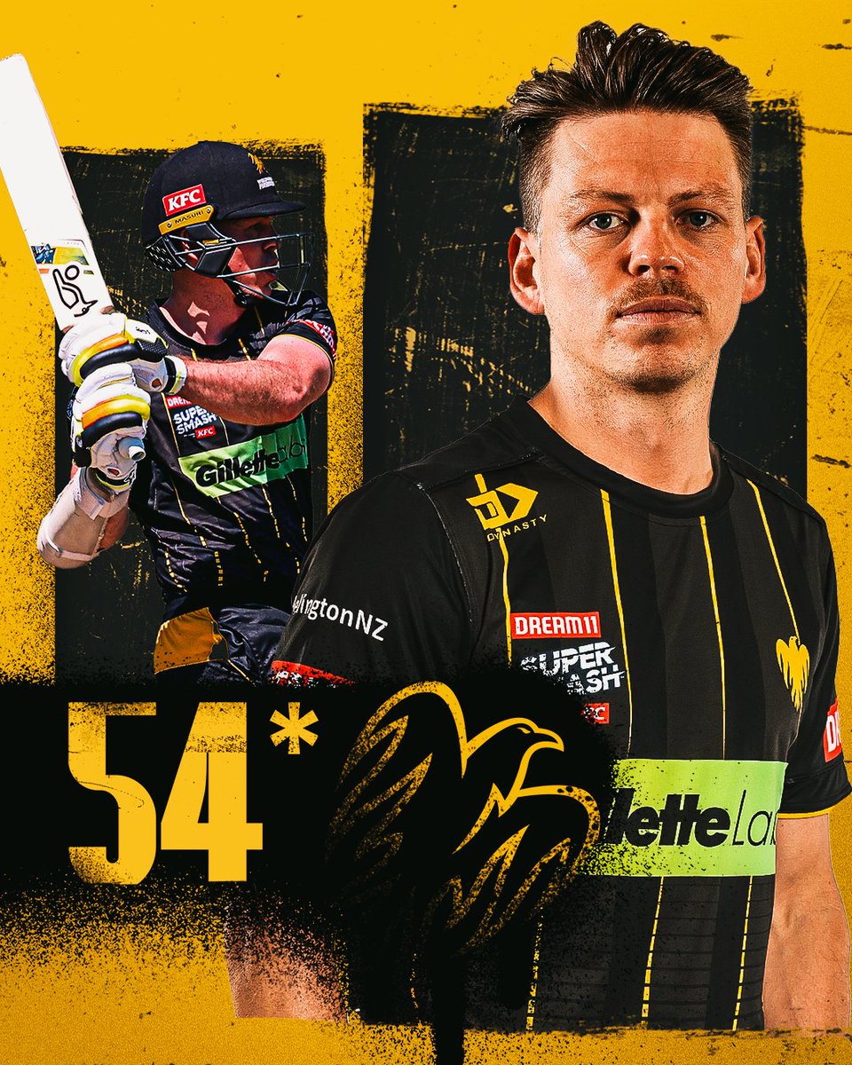 WHAT A KNOCK! 💥

Bracewell's 54* (24) leads the way on the way to a good total of 173 on a slow pitch!

#WEAREWELLINGTON