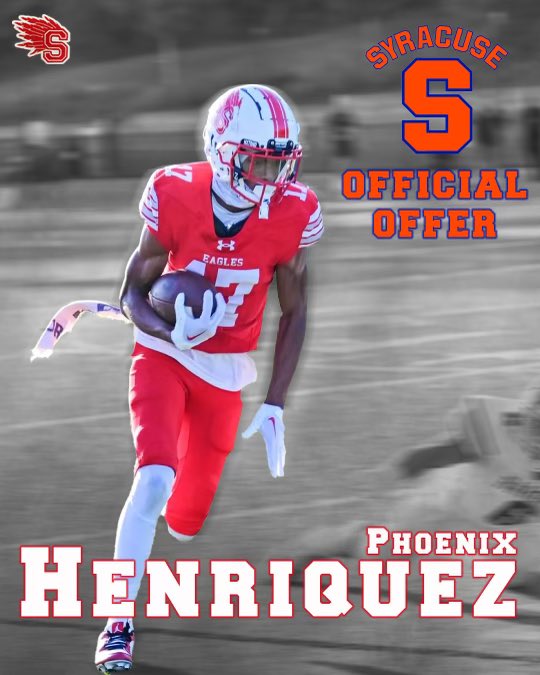 Congrats to ‘26 WR Phoenix Henriquez on receiving an offer from Syracuse!