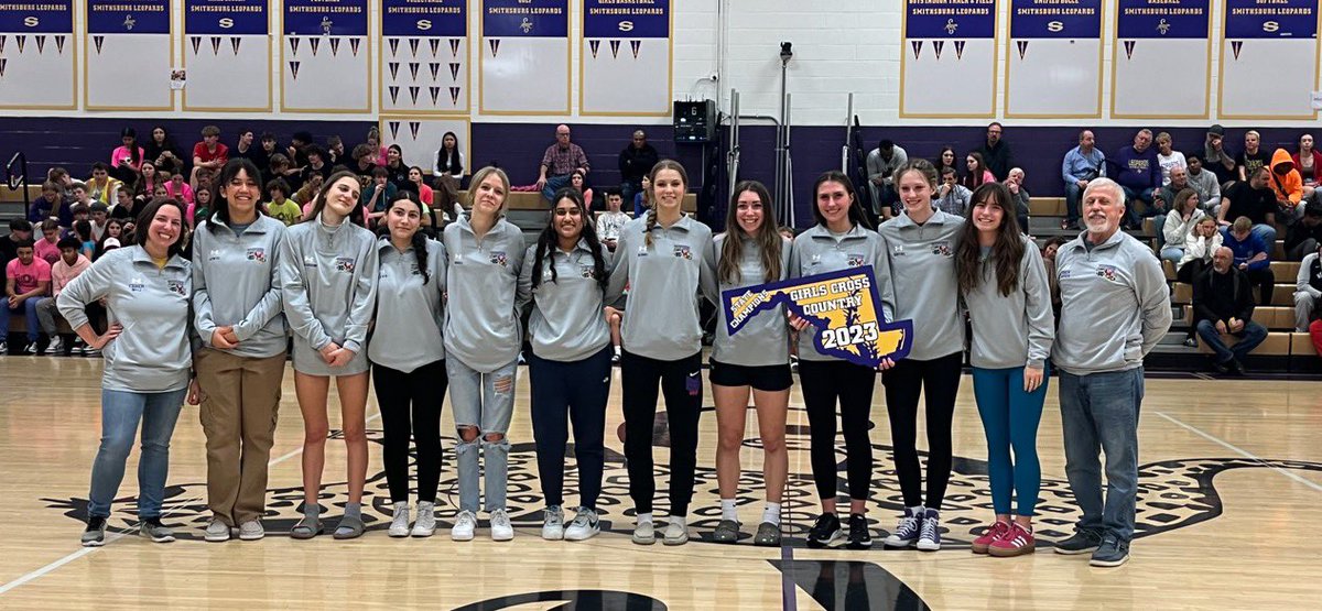 burgleopards's tweet photo. On Educator Night we also celebrated and honored our 2023 Girls XC State Championship team!!! They received their pullovers and their state sign they will go up at the stadium soon! #theyMOVED #STATESburg https://t.co/6k1nb81DF2