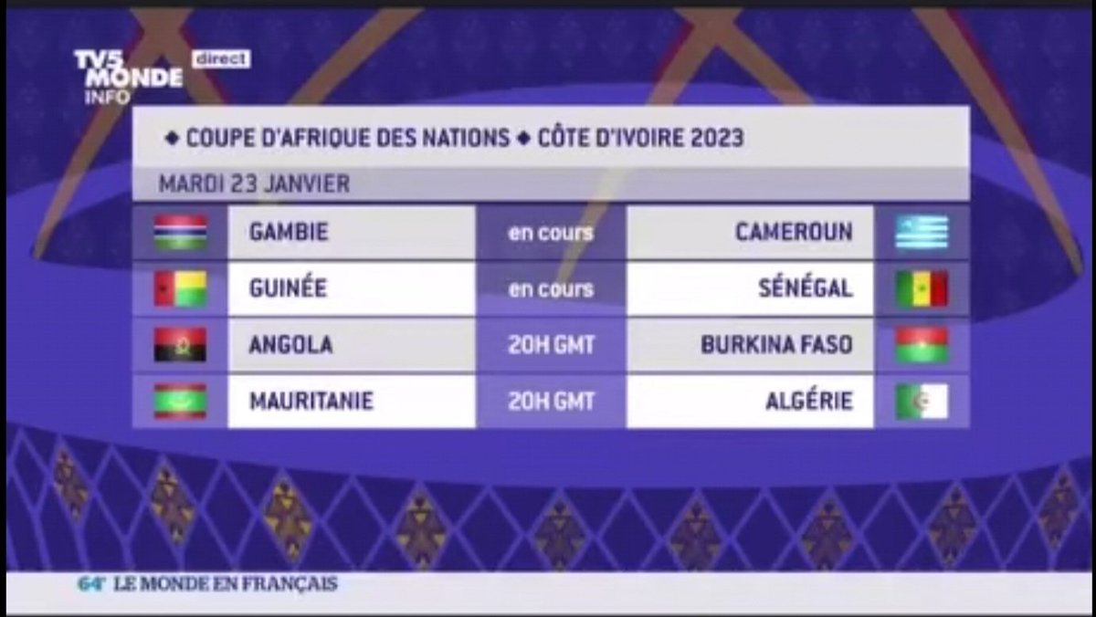 French press TV5 Monde mixed up Southern Cameroons flag with genocidal French Cameroun’s flag during AFCON/CAN. Glad you recognised that Cameroun &amp; Southern Cameroons are 2 separate nations with internationally recognized borders. <a href="/ClaudiaWebbe/">Claudia Webbe</a> <a href="/UNDPPA/">UN Political and Peacebuilding Affairs</a> <a href="/antonioguterres/">António Guterres</a>. #FREEDOM