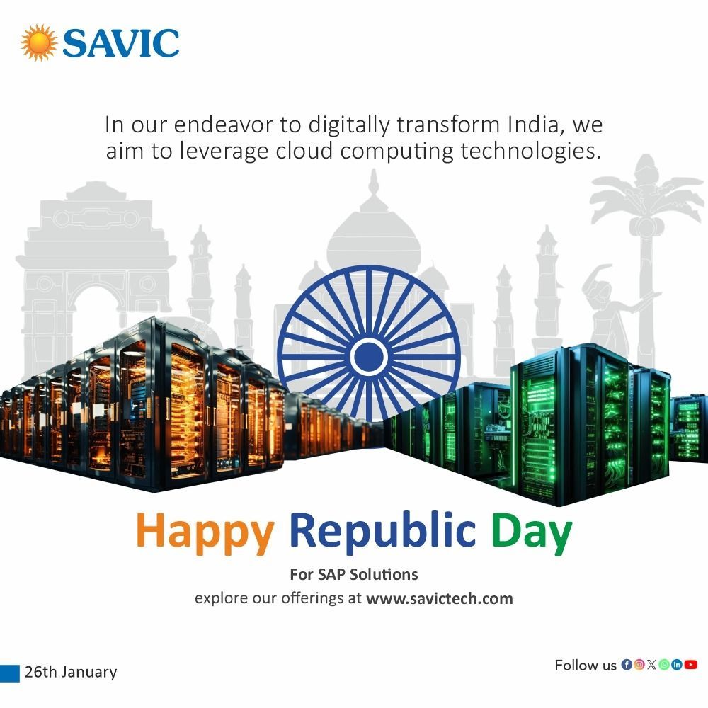 savictechnology's tweet image. Wishing you a Happy Republic Day filled with prosperity and innovation! 

#HappyRepublicDay #TechForProgress #BusinessUnity