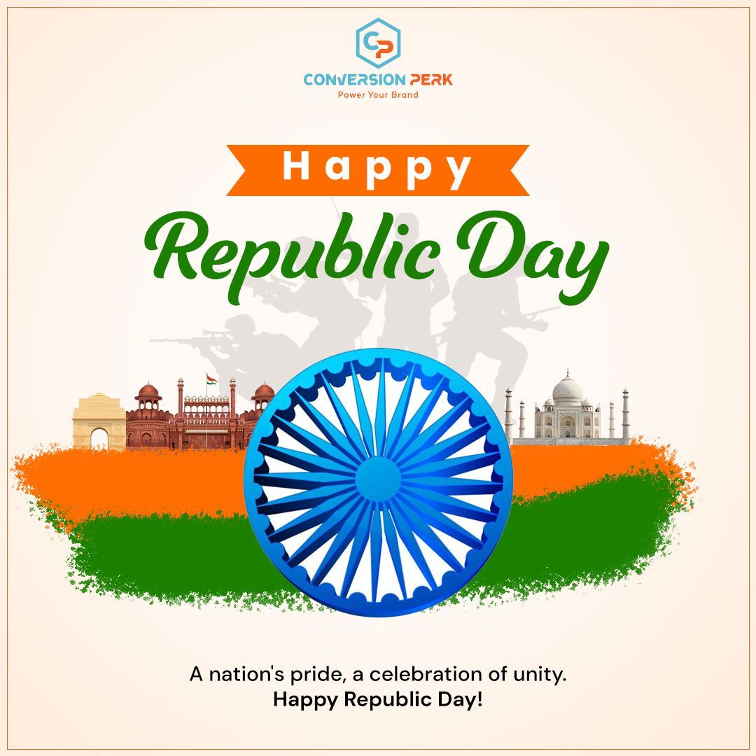 Wishing you all a #HappyRepublicDayDay! Let's take a moment to celebrate and honor the spirit of unity, freedom and progress that our nation stands for. #conversionperk #cpmohali #india #unity #freedom #republicday2024