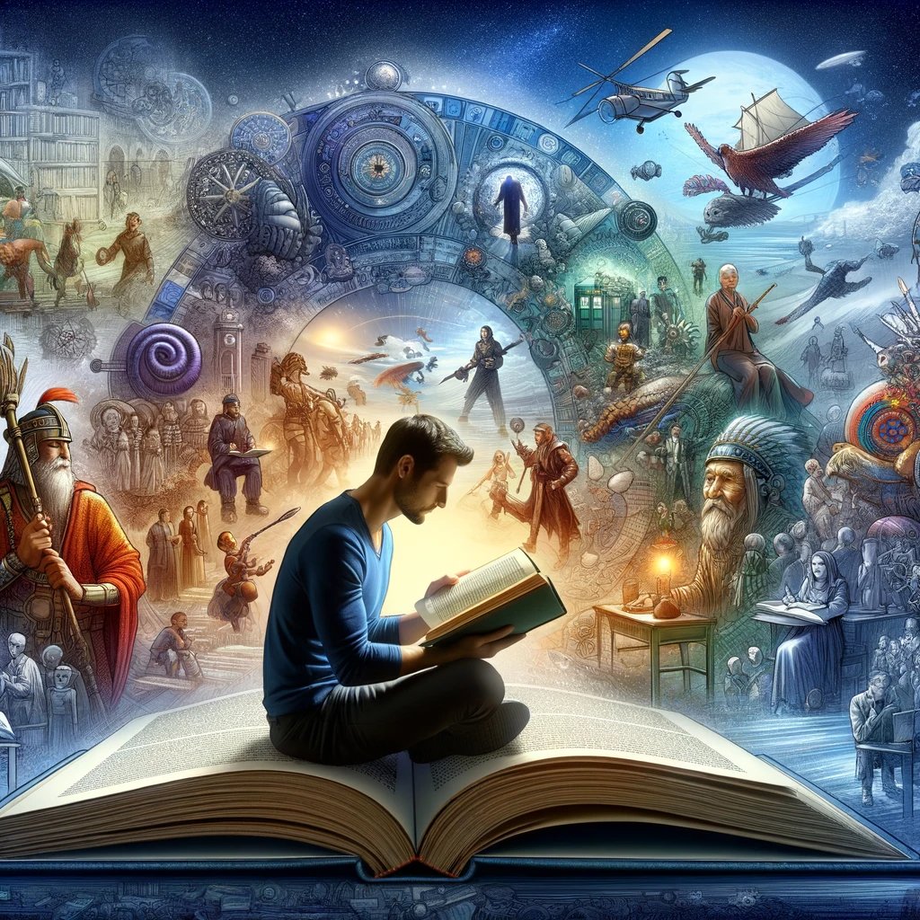 ken_martz's tweet photo. Books connect us across time and space. 

Through stories, we share experiences with those far away or from long ago. 

Let's cherish this timeless connection that reading offers. 
#StoriesConnect #TimelessReading #amreading #FridayVibes https://t.co/C5LmkkJZ47