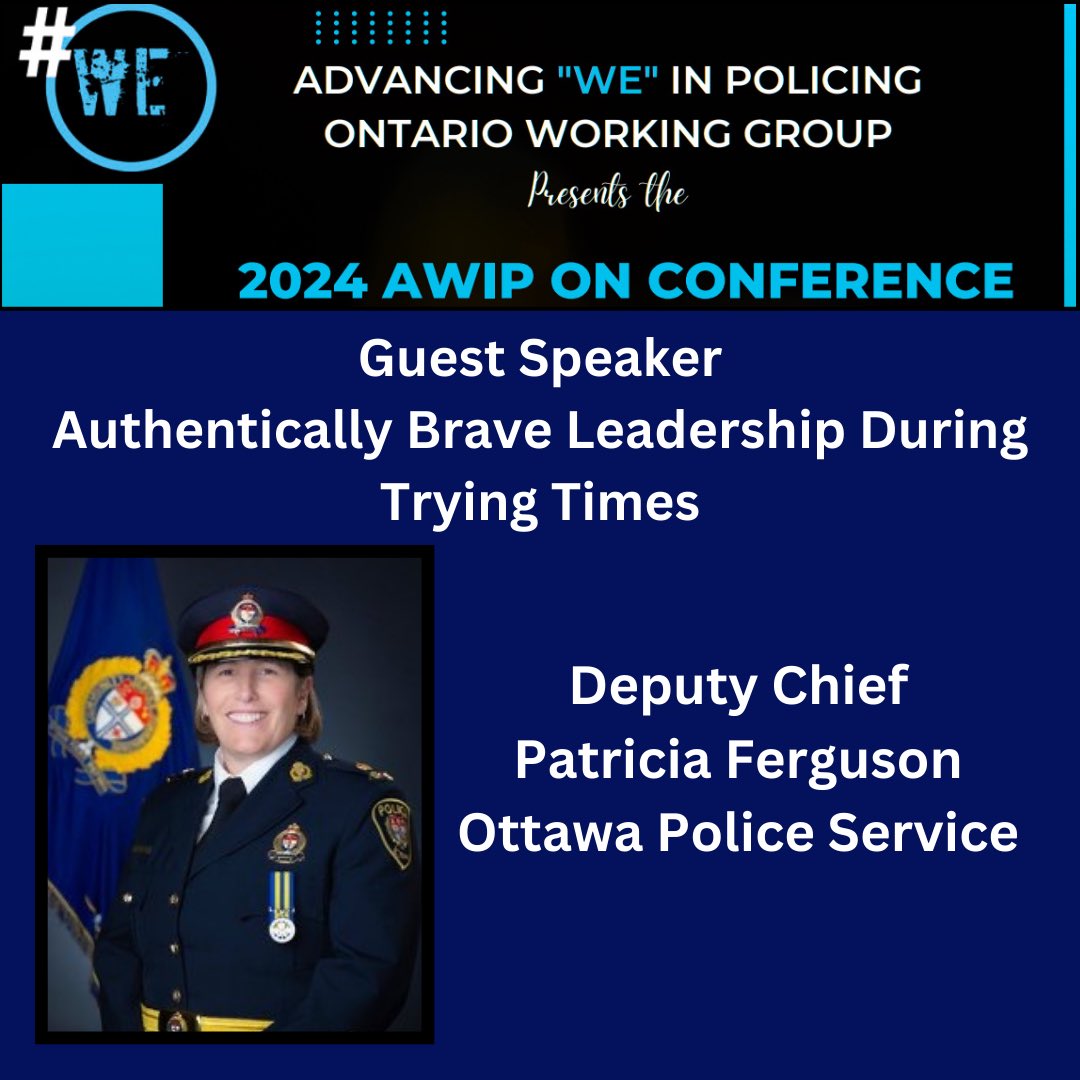 awip_on's tweet image. We are excited to announce our featured guest speaker on Day 3;
@OttawaPolice services very own Deputy @trish_fergusonp 
Trish has 28 years service &amp;amp; is currently serving as Deputy Chief for  the Investigations, Information &amp;amp; Serious &amp;amp; Organized Crime Command. 
#Leadership #AWIP