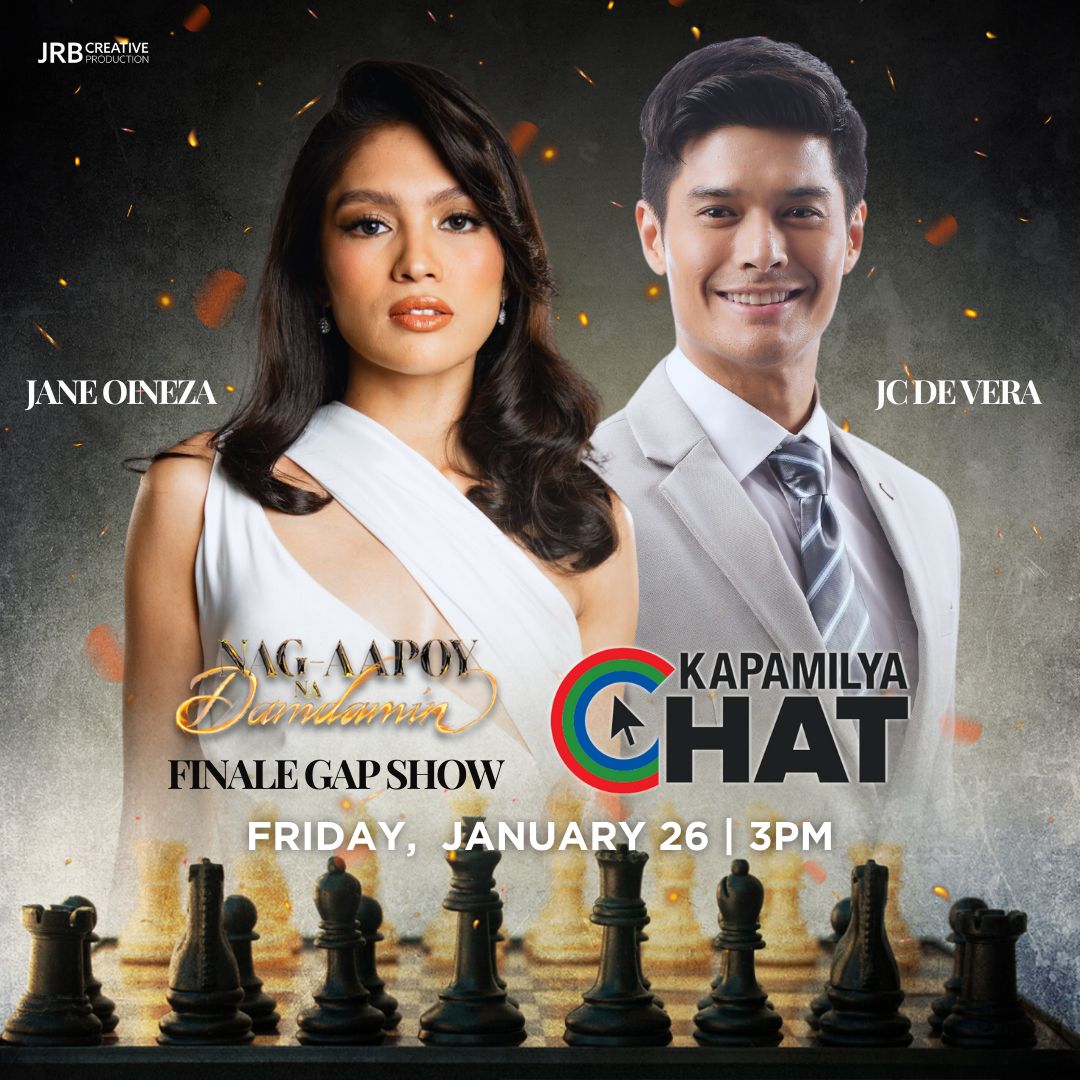 KAPCHAT SA KOL!🔥 Abangan si Jane Oineza at JC De Vera ngayong Friday dahil LIVE na LIVE niyo silang makakasama sa #NagAapoyNaDamdamin Gap Show sa Kapamilya Online Live na susundan ng mas mahabang kwentuhan sa Kapamilya Chat! See you!❤️‍🔥
#NNDTheFinalCheckmate
#JRBCreativeProd
