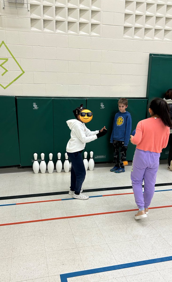 Love when my own kids make friends and play with my students at our monthly Family Fun Nights! These two girls and Crosby made up some cool bowling variations tonight!