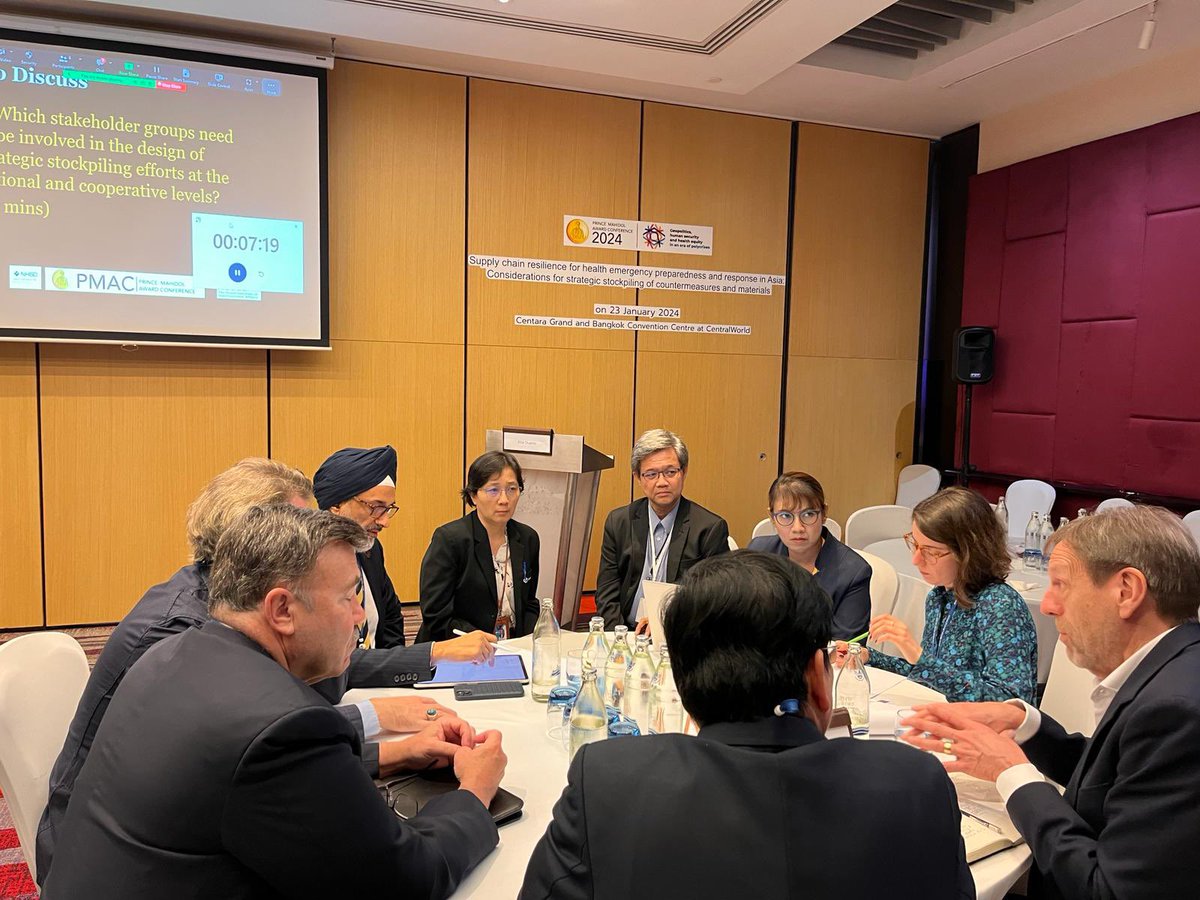 Chatham House and the Thai Government hosted a side event at PMAC 2024 on considerations for strategic stockpiling of countermeasures for health emergency preparedness and response in Asia. #PMAC2024 <a href="/nhsothailand1/">สปสช.</a> <a href="/IhppThailand/">IHPP-International Health Policy Program</a>