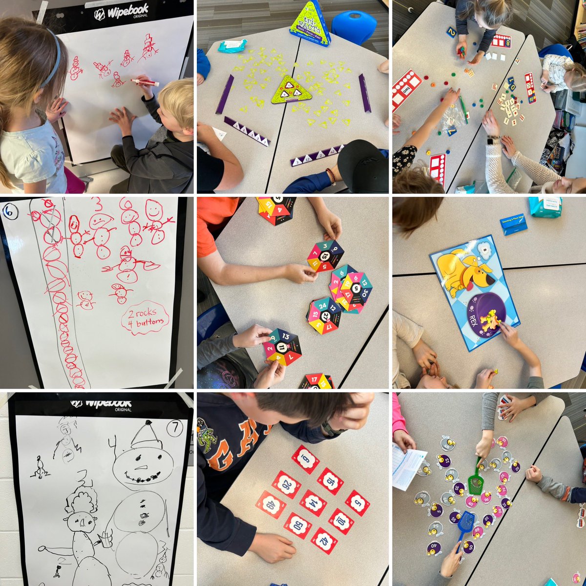 Learning Cycle #3 - Westbrook School students working on numeracy activities K-8. Building Thinking Classrooms tasks and engaging math games to build problem solving skills and fluency. #RVSed