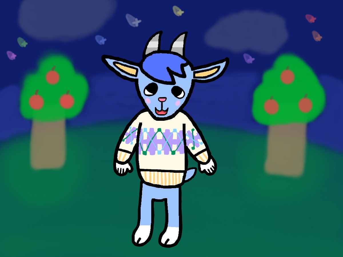 Darkn0va_'s tweet photo. The cutest goat #Sherb #AnimalCrossing #Art https://t.co/RyIGy0LPLS