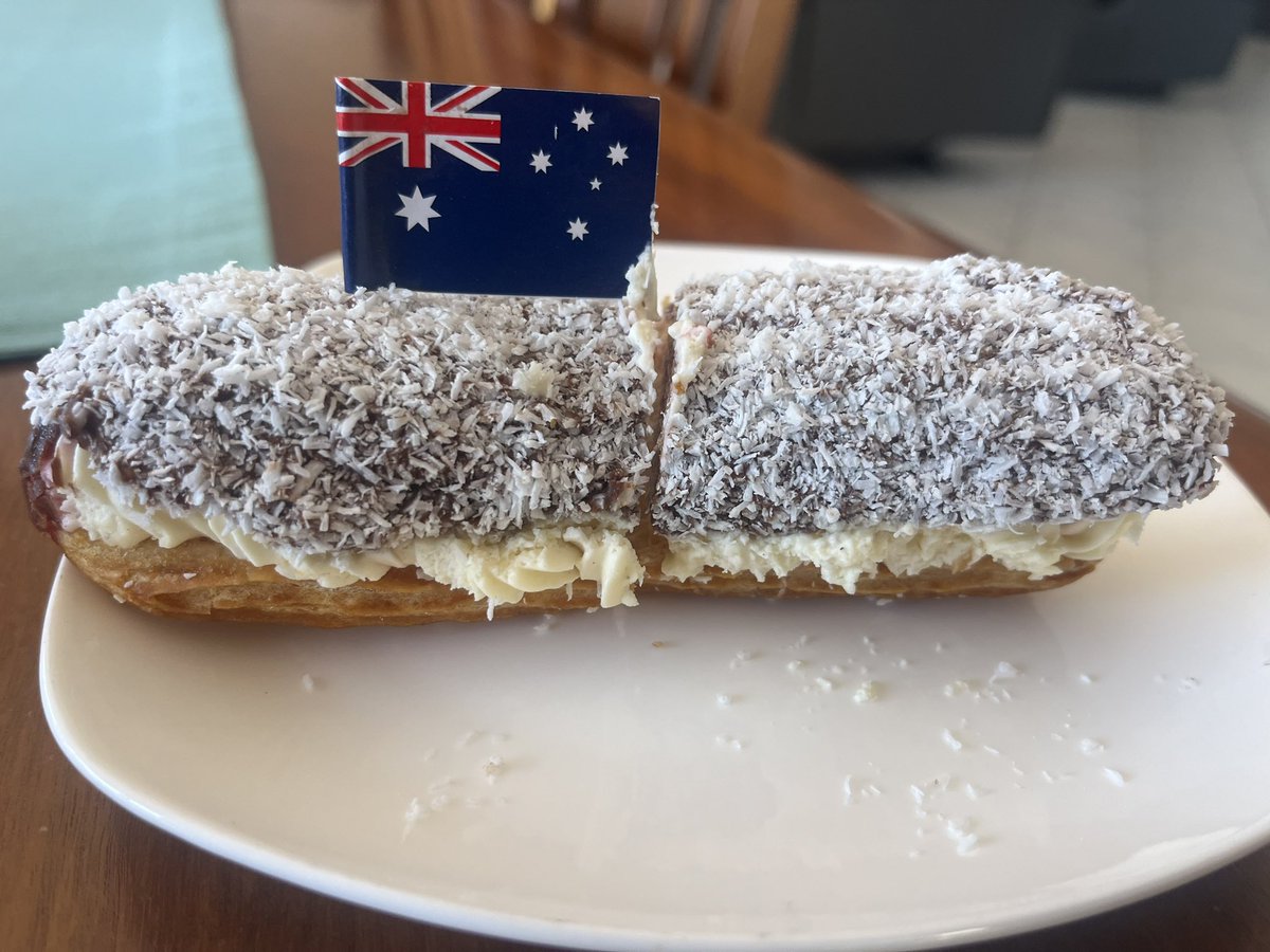 This is what you get with a “Lamington “ Eclair from Lily Paris restaurant in Mandurah. 

#VivaLaFrance

#AustraliaDay2024