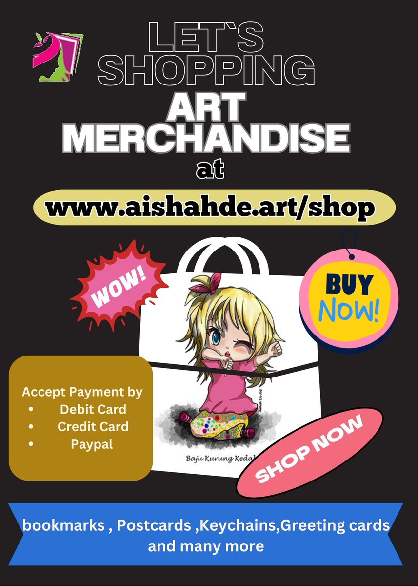 🎨 Exciting News! 🛍️ 

Aishah De Art Studio's online shop is now open! Explore and shop unique art merchandise that reflects creativity and passion. Visit aishahde.art/shop  to discover the perfect blend of artistry and style. 

#ArtLovers #ShopNow 🖼️✨ #artwork