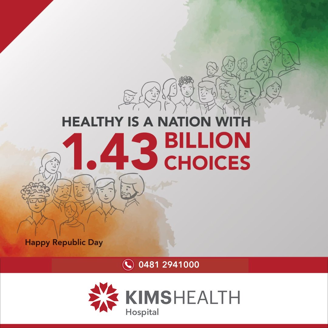 KimsKottayam's tweet photo. The wealth of the nation is a healthy population. Wishing you all a Happy Republic Day.

#KIMSHEALTH #KIMS #Republic #RepublicDay #RepublicDay2024 #IndiaRepublicDay2024 #January26 #India https://t.co/vScnHeqjYy