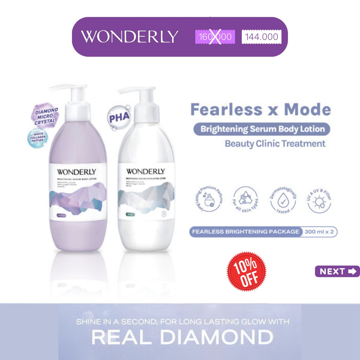 Kahf_Wardah's tweet photo. Wonderly Body Brightening Package

Paket Wonderly ini berisi:
1. Wonderly Brightening Serum Body Lotion 300 ml
2. Wonderly Brightening Serum Exfoliating Lotion Mode 300 ml

#wonderly #wardah #sale #promo #diskon #promosi #skincare #bodylotion #lotion #exfoliating #serum https://t.co/X3C1AIhzSx