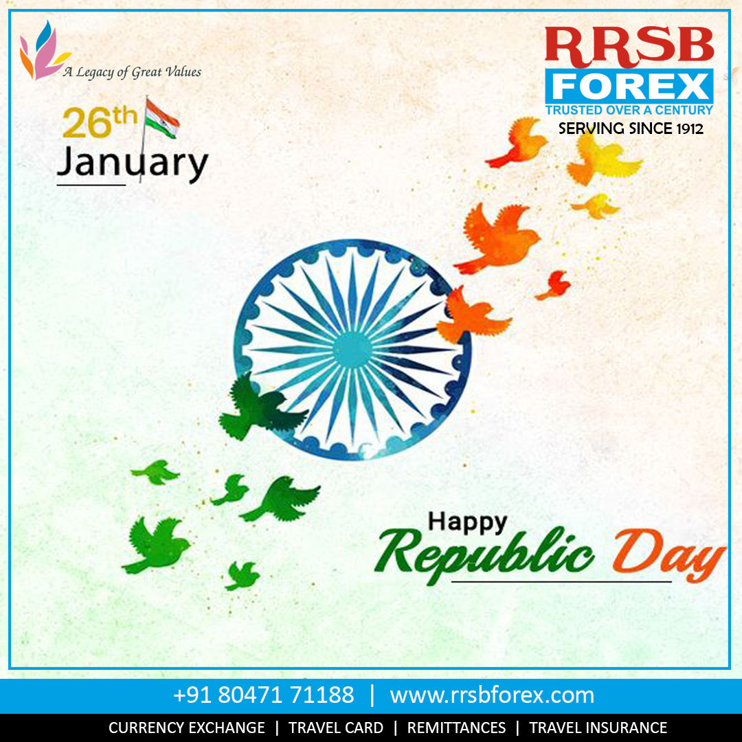 RRSB FOREX - Wishing you all a very Happy Republic Day! Let's celebrate the spirit of unity and diversity that defines our great nation. May this day remind us of our shared values and commitment to progress. 
Jai Hind! 📷
#republicday2024 #rrsbforex #indiarepublicday