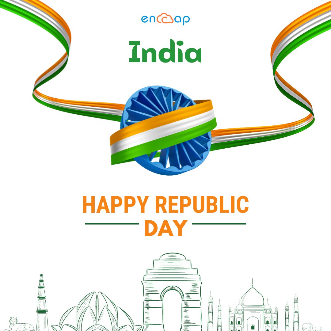 Encaptechno's tweet photo. To the land of rich heritage and endless possibilities, May the tricolor always fly high, symbolizing the unity, integrity, and diversity of our incredible nation. Happy Republic Day, India! 🇮🇳✨

 #CelebrateUnity #RepublicDay #India #Republicday2024 https://t.co/Not5IW38fe