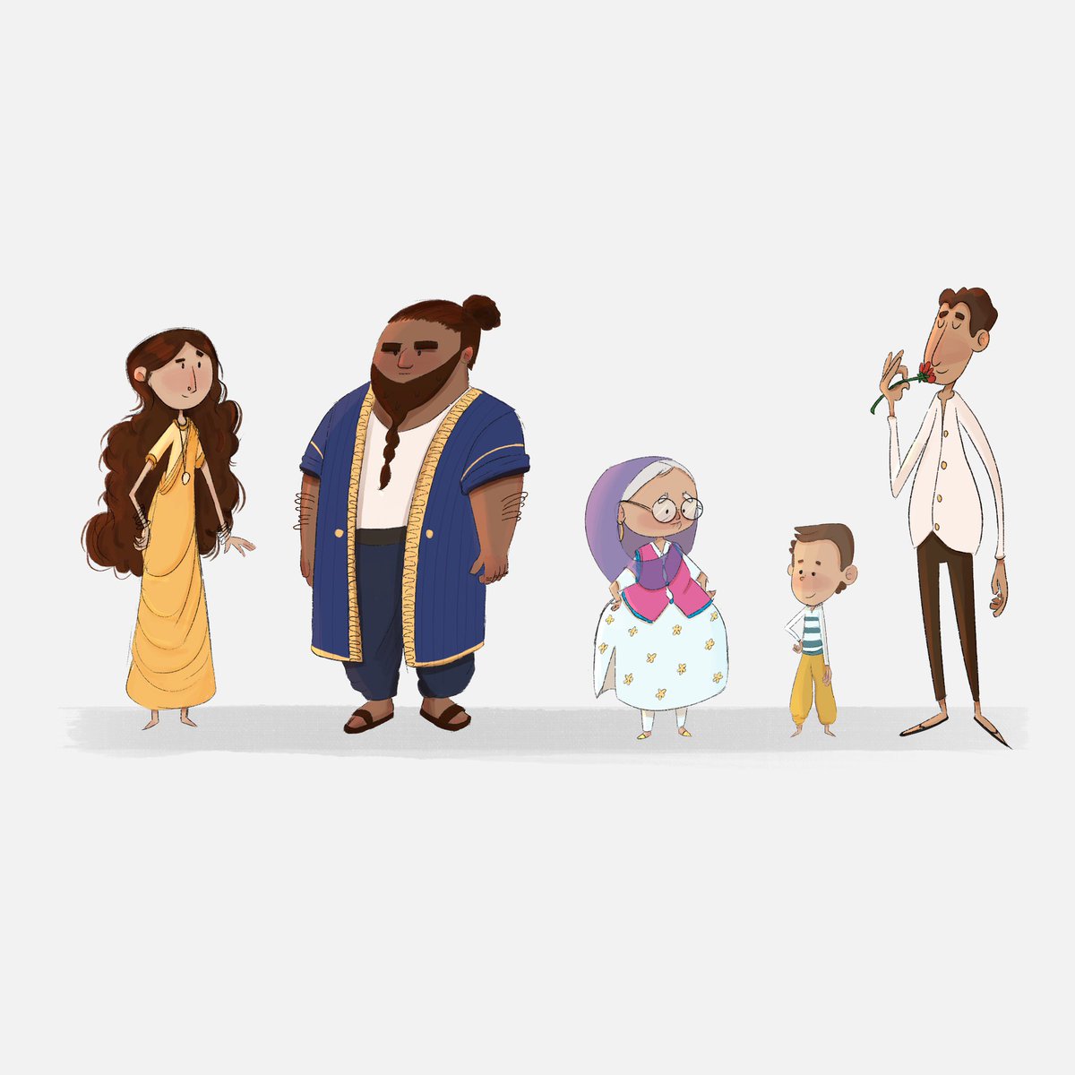 Can you guess which classical fairytale does these characters belong to? Can you name them? 
#kidlitart #illustration #characterdesign