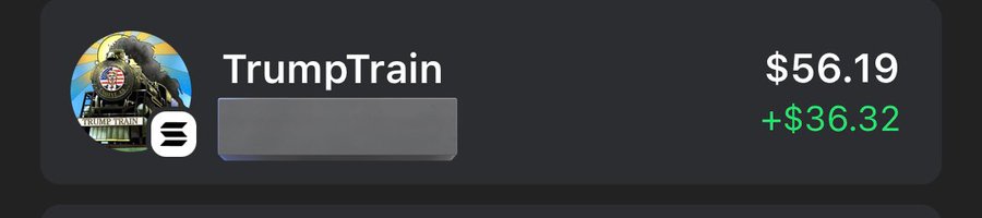 The price of TrumpTrain ($TRUMP) is now displayed in fiat currency on the Phantom Wallet! <a href="/Phantom/">Phantom</a>

#Trump #MAGA #trumptrain #Solana