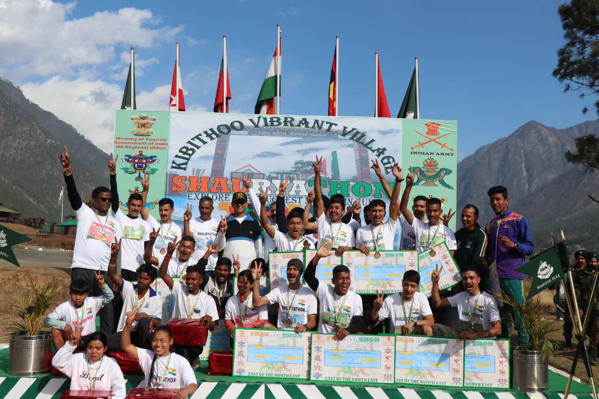 ZoyaAliKh's tweet photo. As part of celebrations of the #75thRepublicDay, #Spearcorps, #IndianArmy and @ArunachalTsm organized #Shauryathon at #Kibithoo, the first and a #Vibrantvillage in #ArunachalPradesh
#ProgressingJk #Nashamuktjk #VeeronkiBhoomi #Badltajk #Agnipath #Agniveer #agnipathscheme https://t.co/WVmM0J9lPI